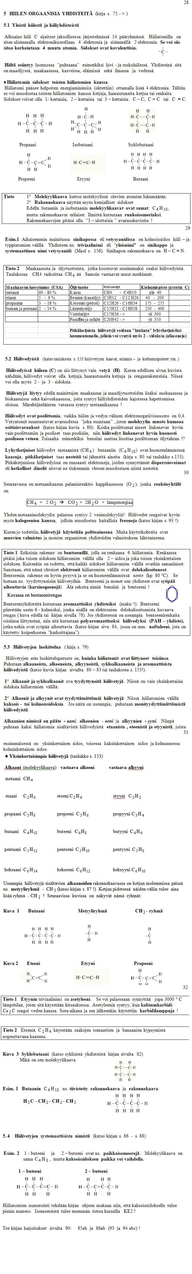 Orgaanista kemiaa, hiilivedyist�
