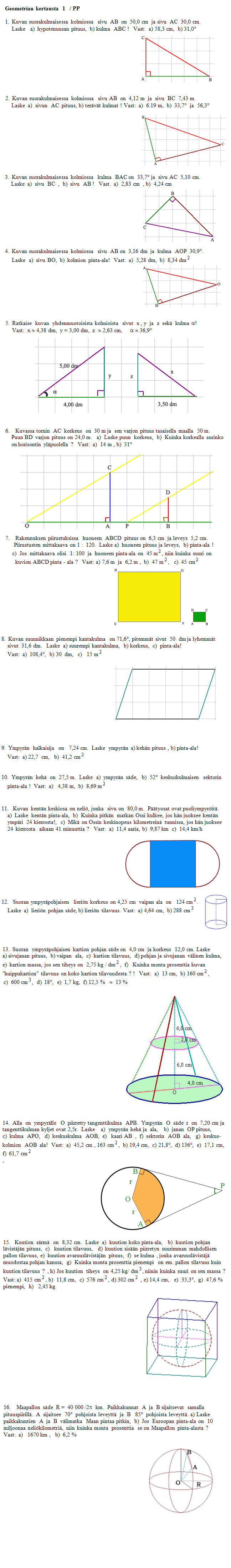  Geometrian kertausta 1 
