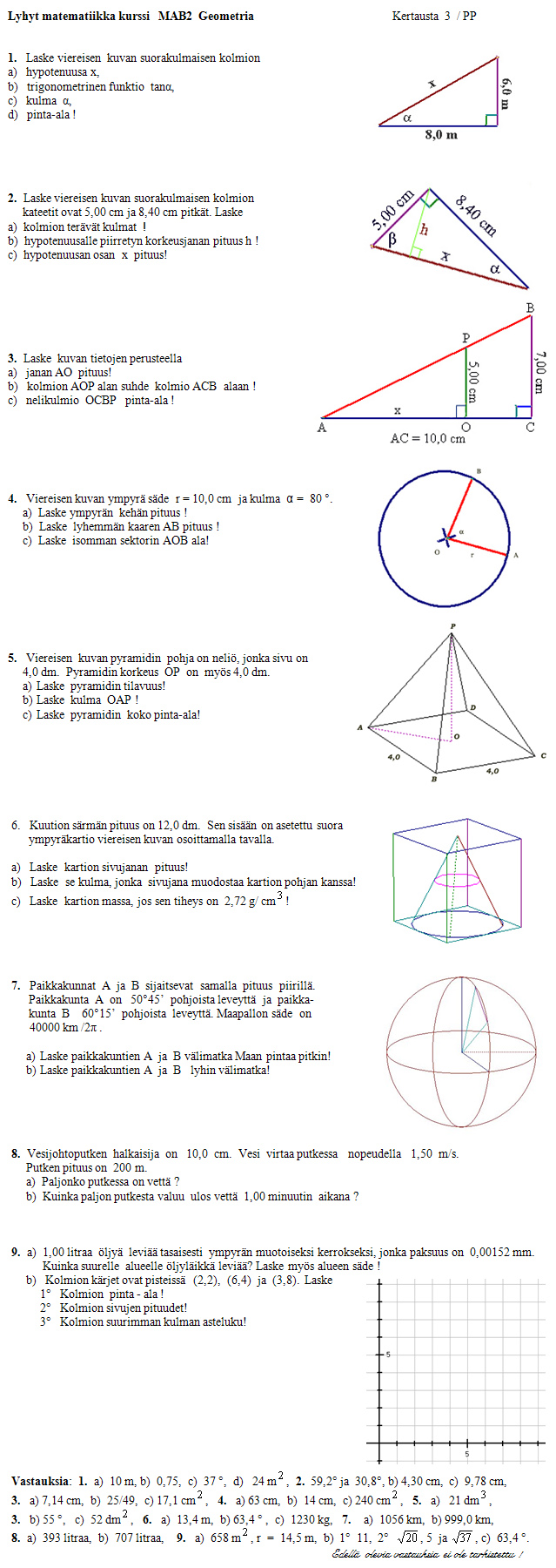  Geometrian kertausta 3 