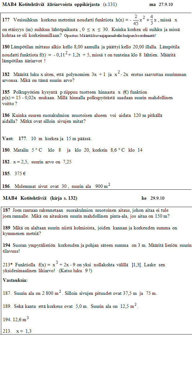 Kotiteht�v�t 9  ja 10